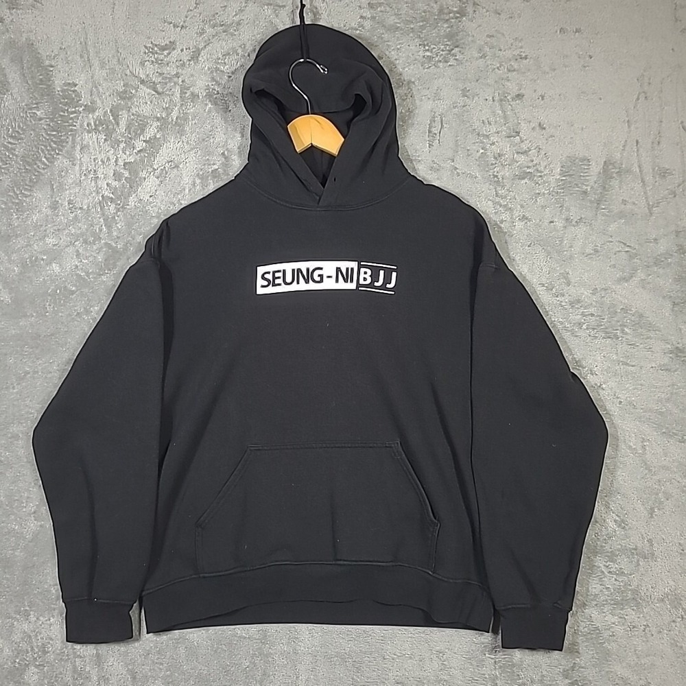 Seung-Ni BJJ Sweatshirt Mens Large Brazilian Jiu-Jitsu Black Pullover Hoodie